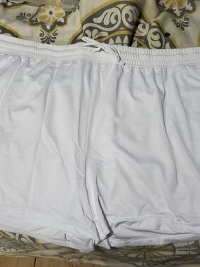Women's DriWorks White Athletic Mesh Shorts